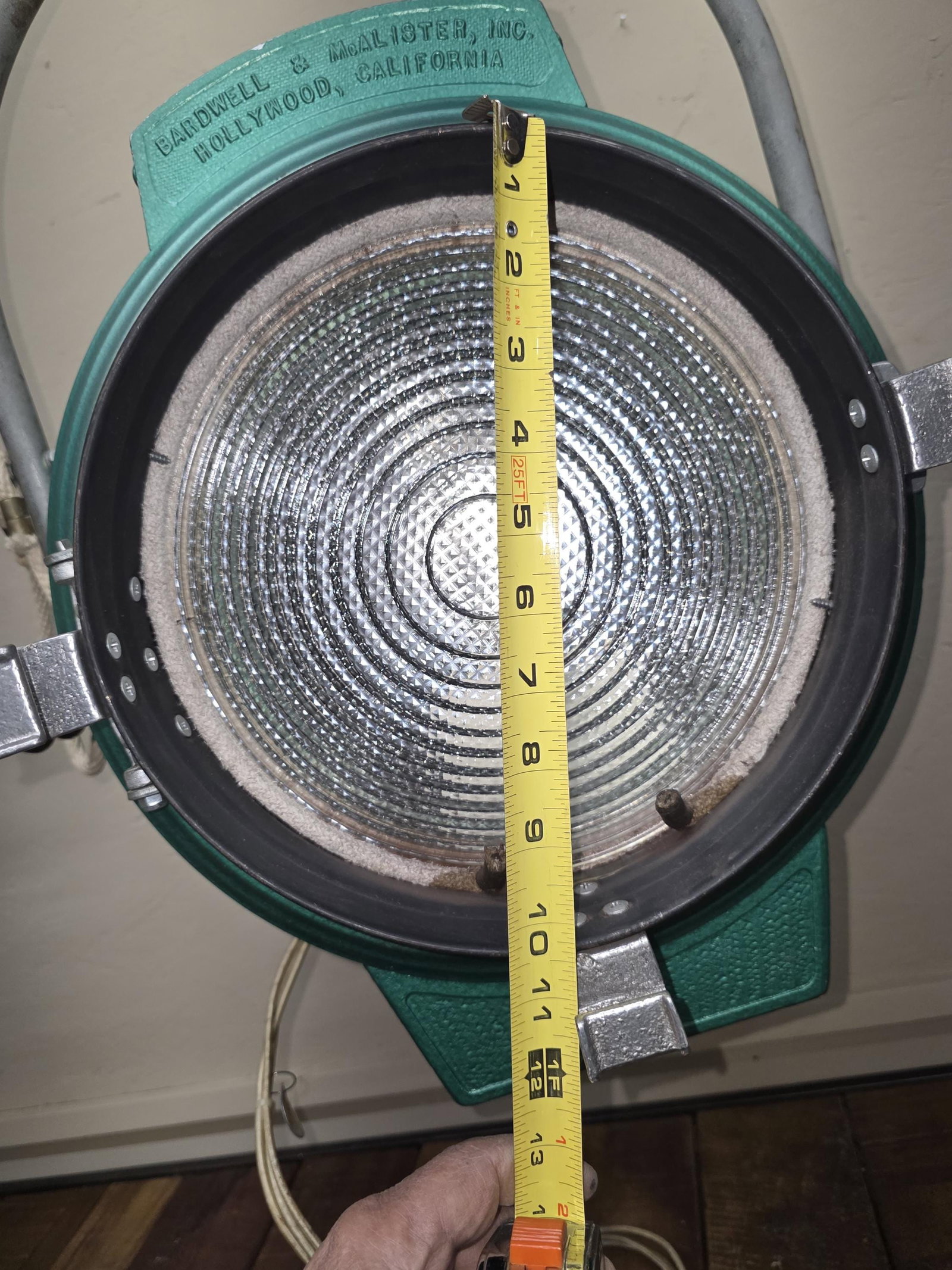 Bardwell & McAlister Junior Spotlight, 1950s Hollywood Studio Stage Light - 12