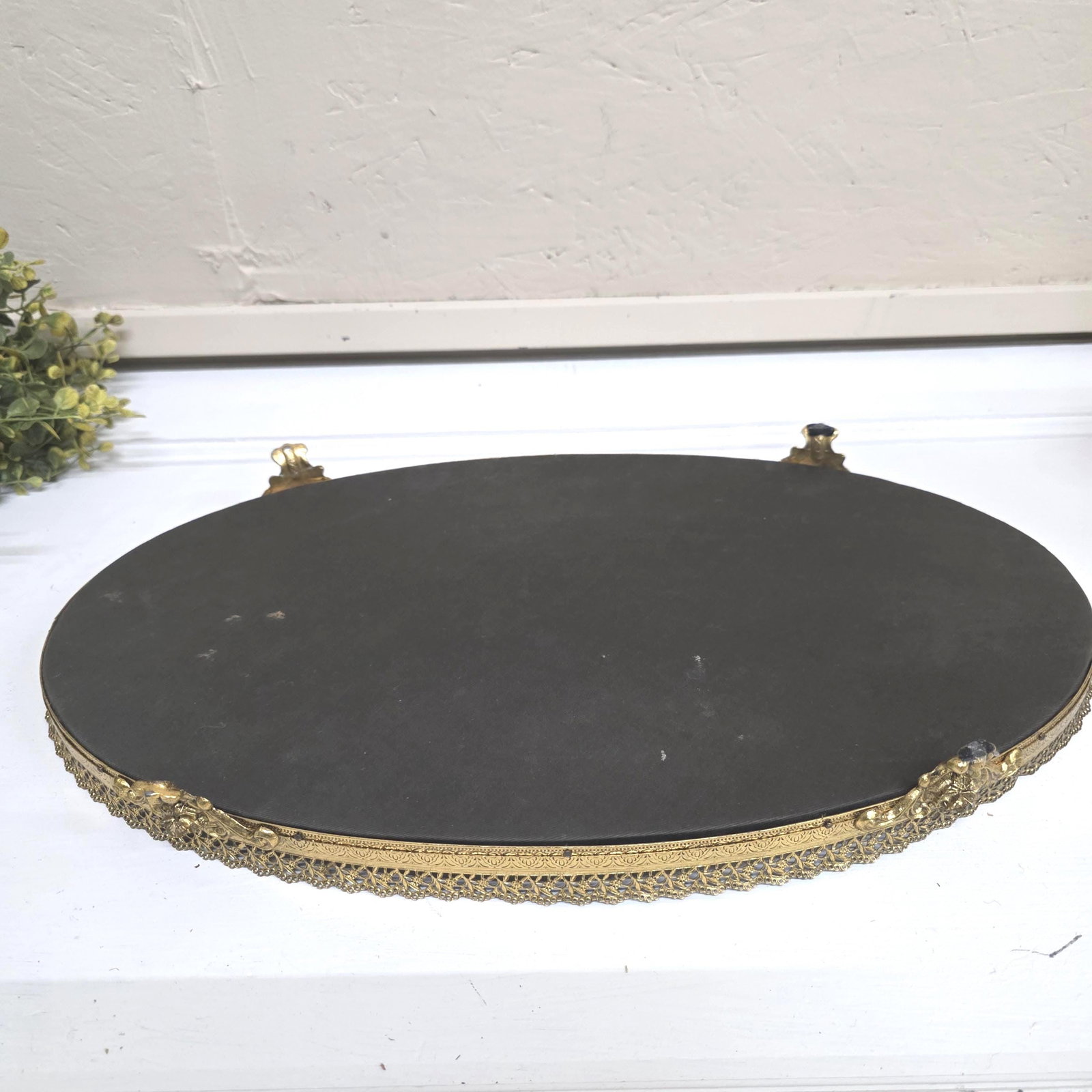 1960's Stylebuilt Vanity Mirror Tray Set Victorian Gothic Gilded Gold Accents - 10