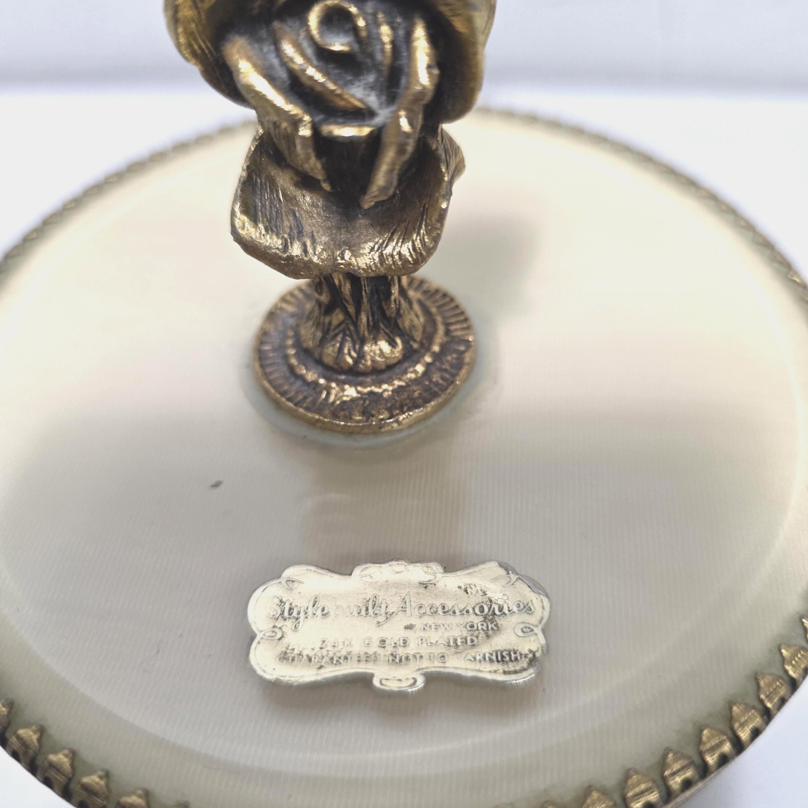 1960's Stylebuilt Vanity Mirror Tray Set Victorian Gothic Gilded Gold Accents - 5