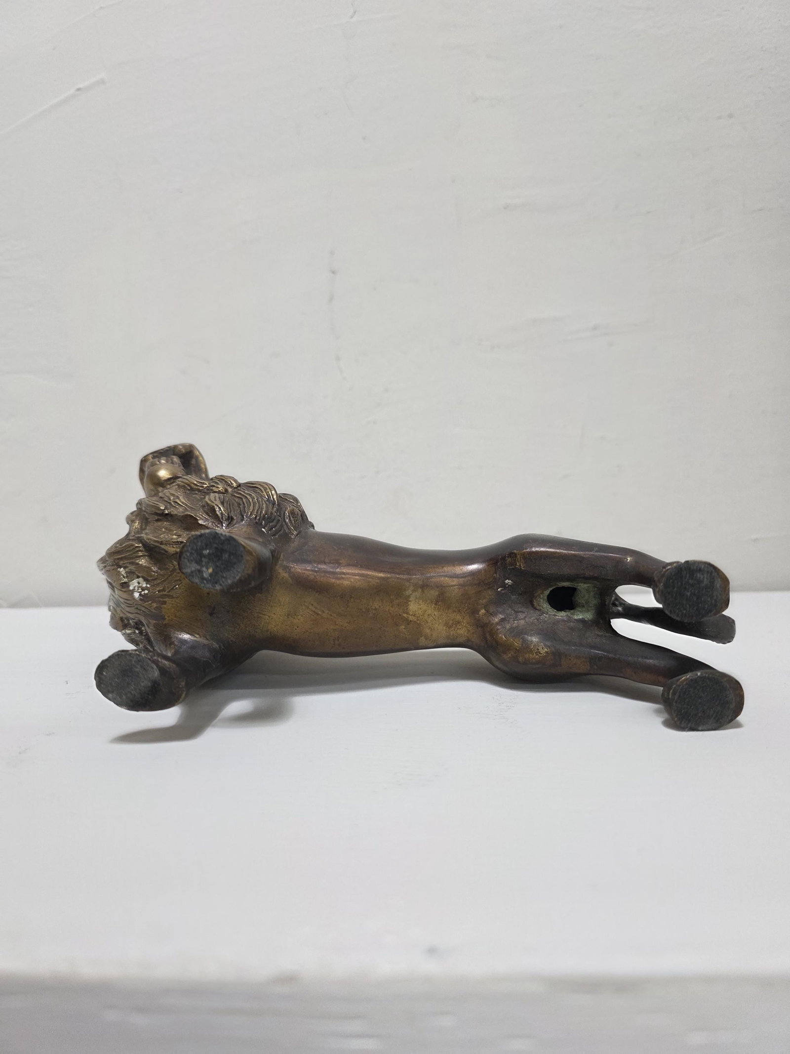 1980 Brass Lion Figurine, Safari Decor Hollywood Regency Mantel Accent - 13