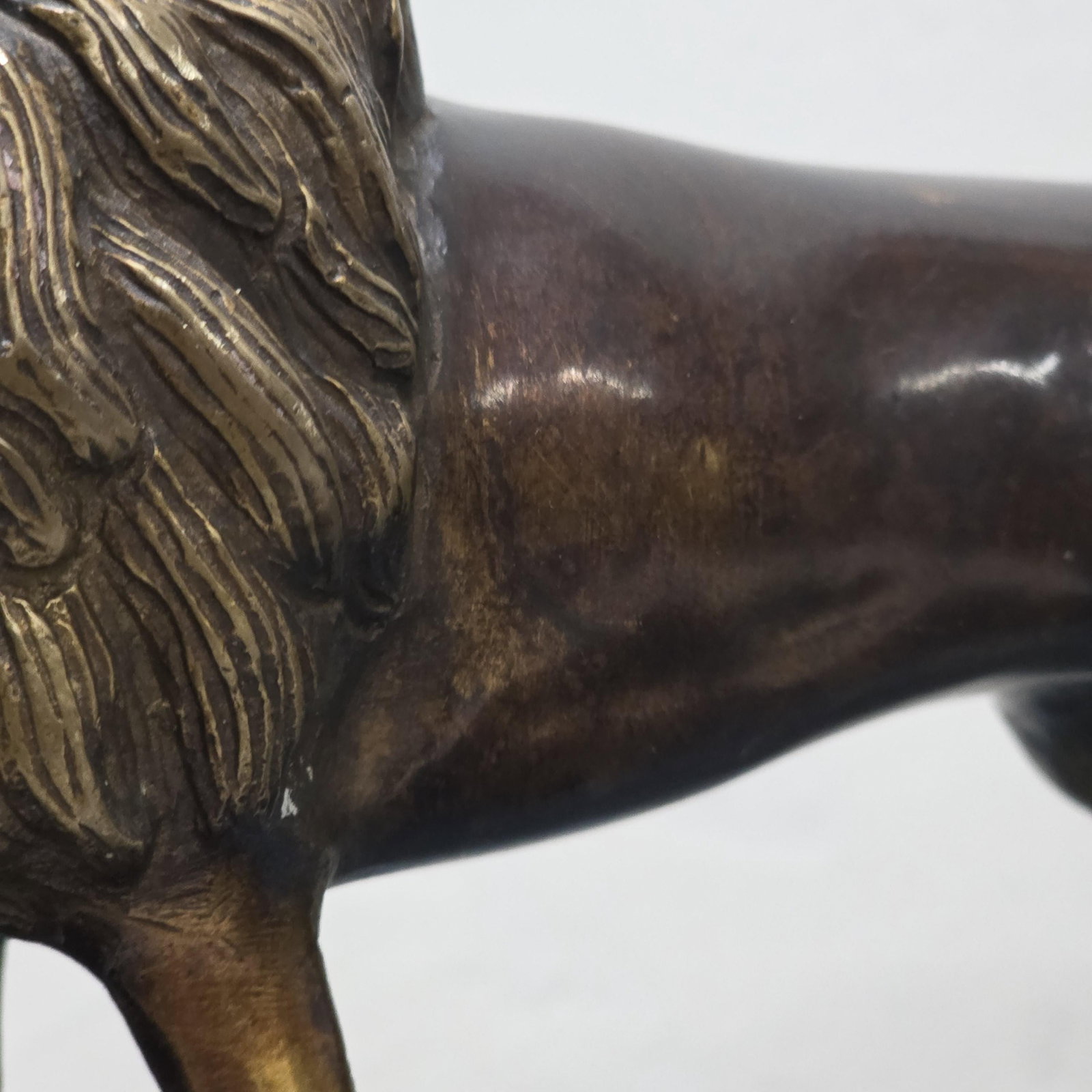 1980 Brass Lion Figurine, Safari Decor Hollywood Regency Mantel Accent - 4