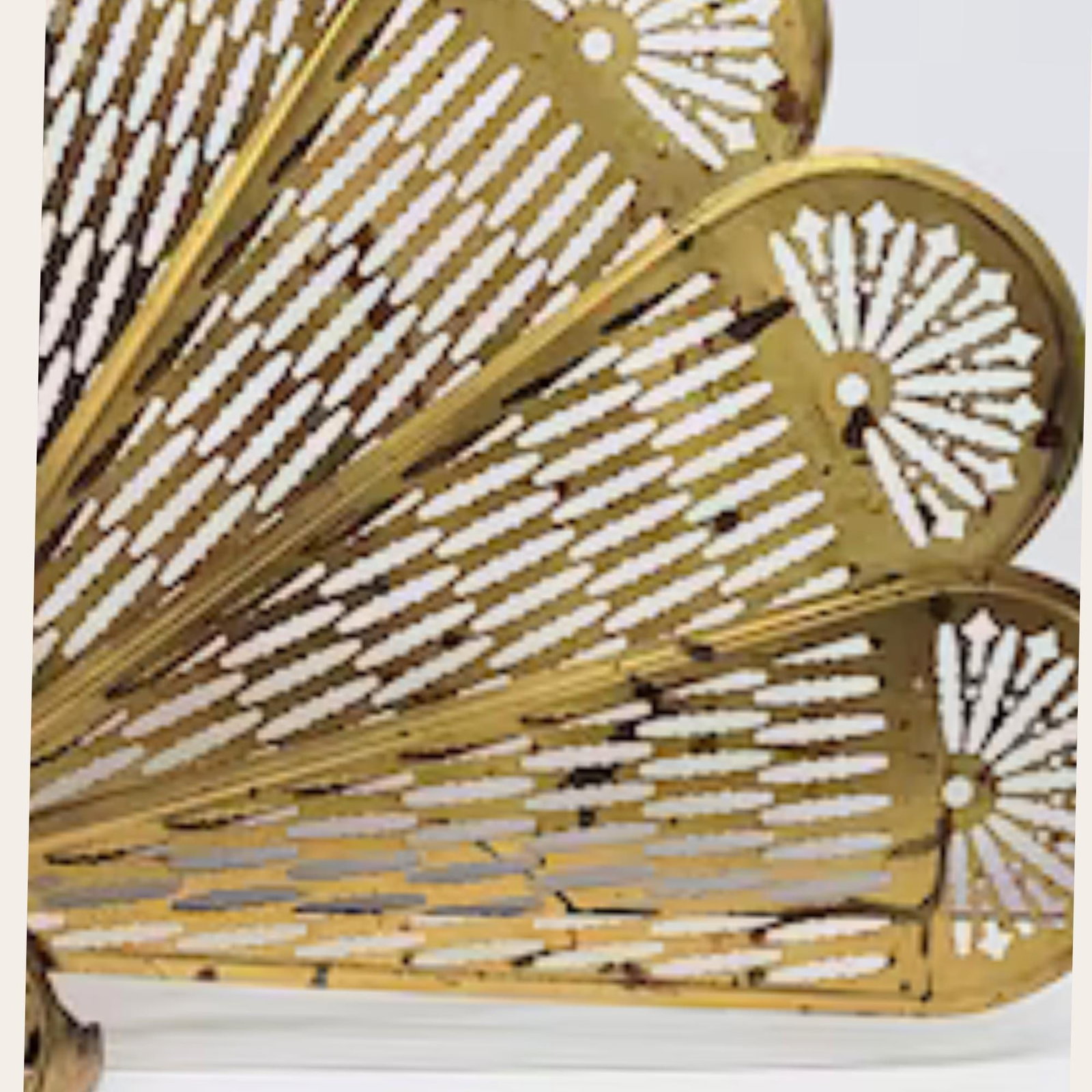 Brass Fireplace Screen Peacock Fan with Winged Dragon Gothic Decor Hollywood Regency - 7