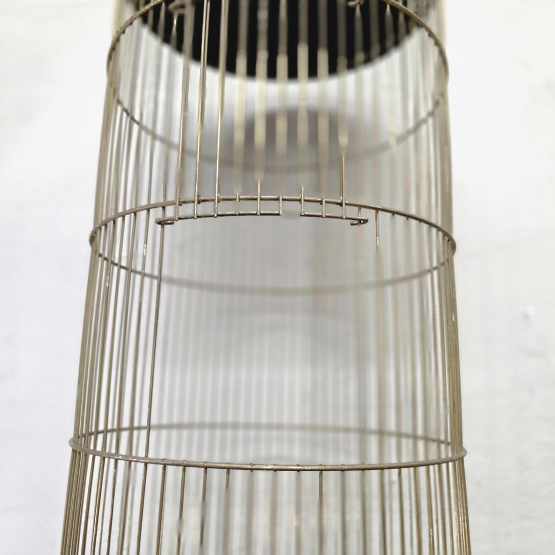 Gold Wire Birdcage on Stand, Hollywood Regency Plant Terrarium Display - 16