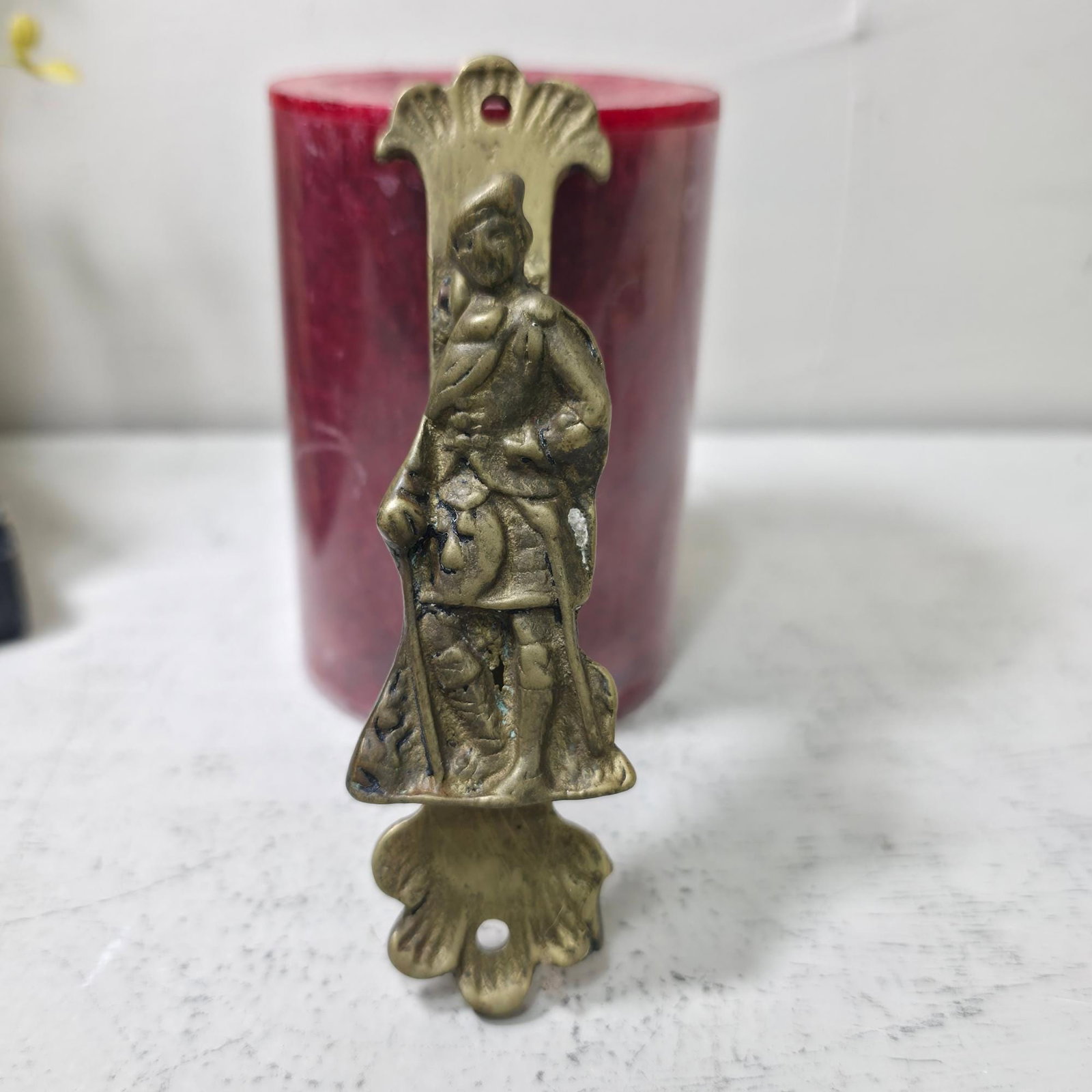 Brass Gentleman Door Knocker, Entry Decor or Wall Grouping, Colonial Tudor Accent (1 of 8)