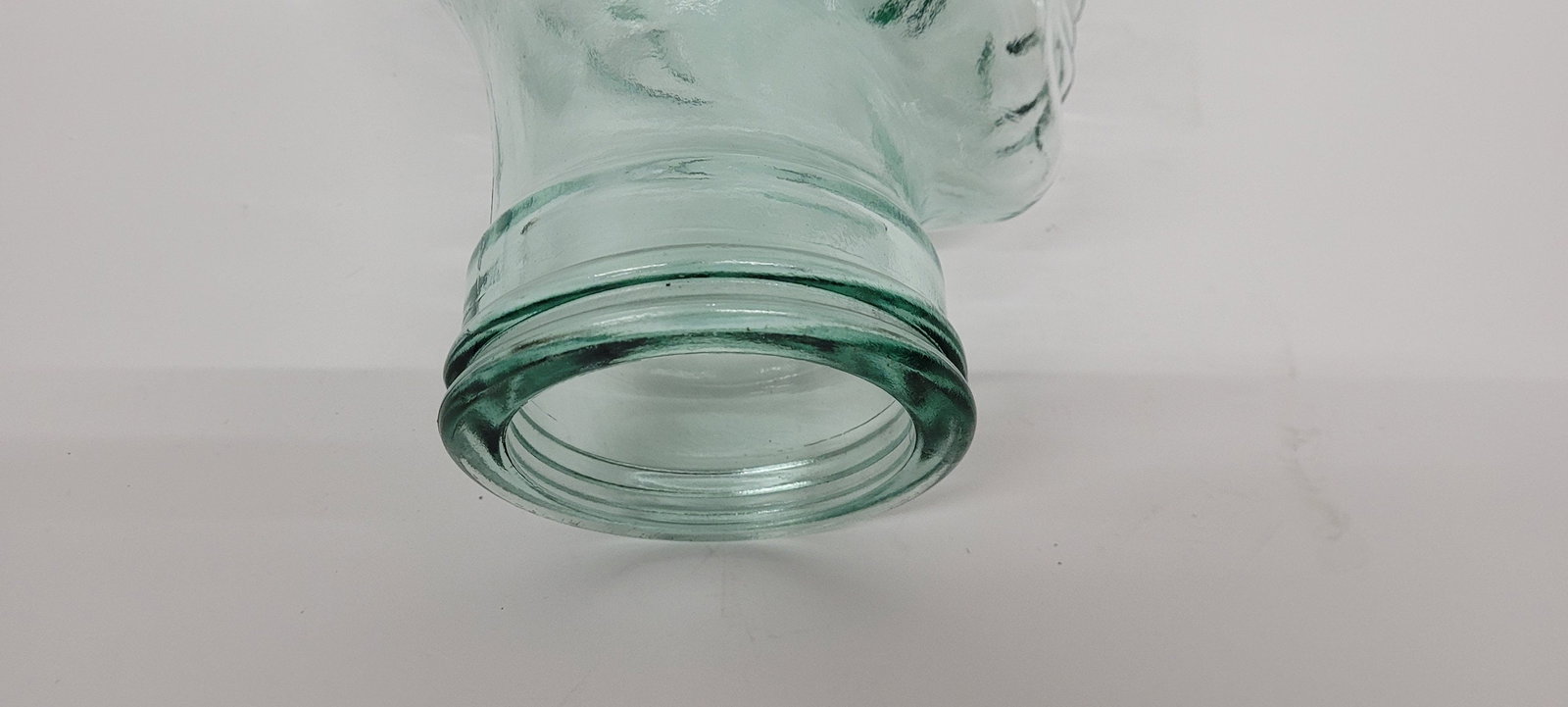 Vintage Aqua Glass Mannequin Head Sculpture, Heavy Molded Bust, Cloche Decor - 8