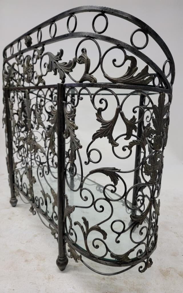 Vintage Maitland Smith Wrought Iron Oval Console Table - 4