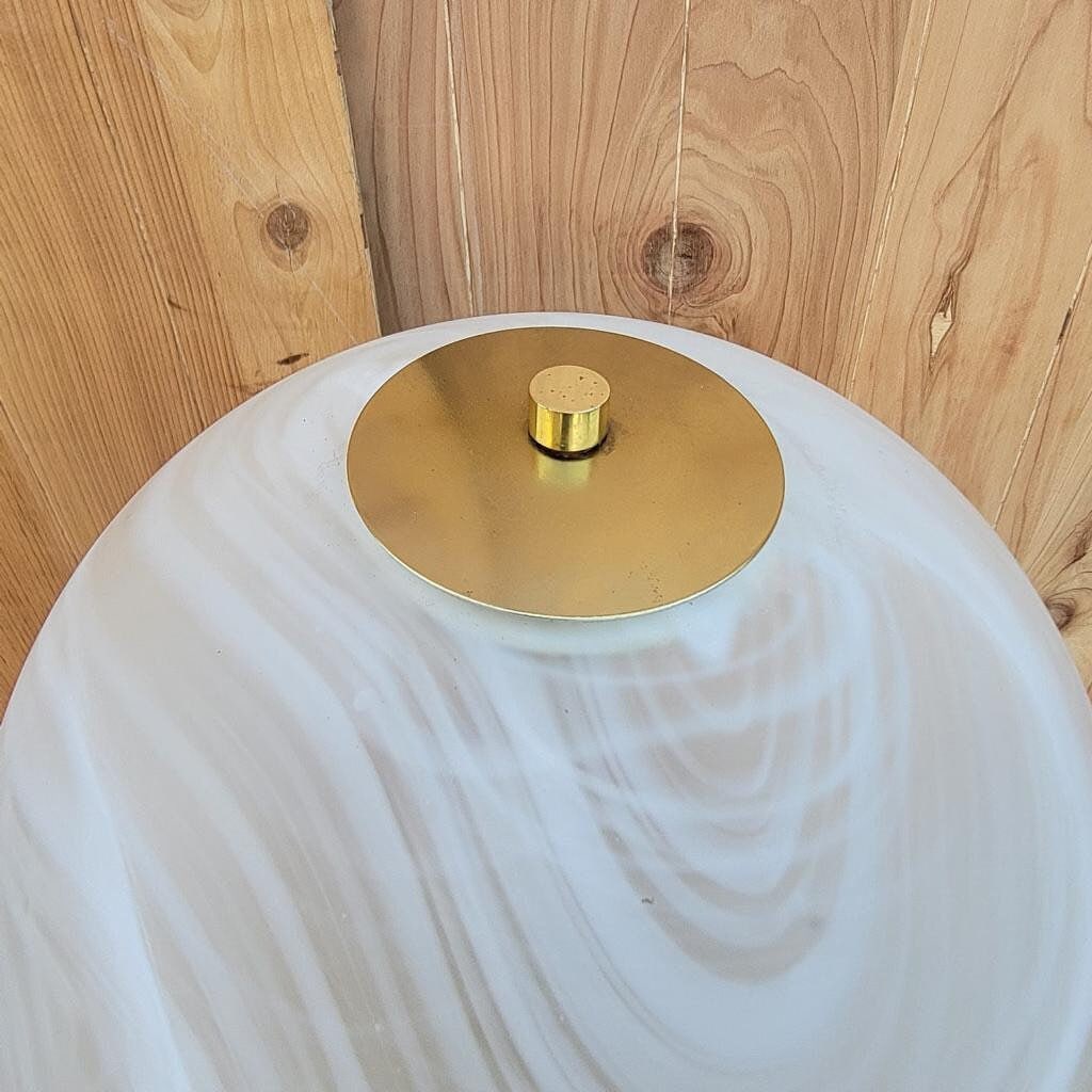 Vintage Italian Deco Table Lamp with Frosted Glass Shade - 6