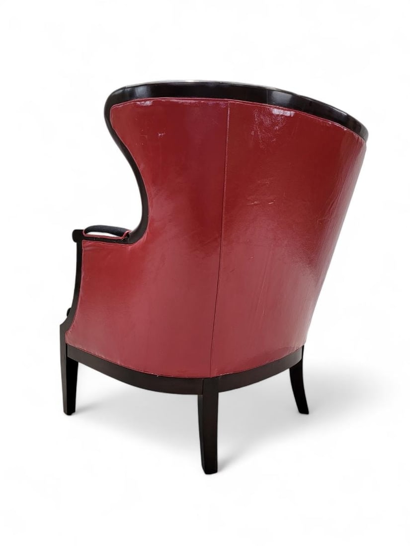 Vintage Regency Style Baker Furniture Wingback Lounge Chair Newly Upholstered - 6