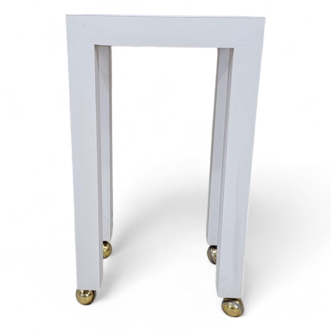 MCM Milo Baughman Style White Laminate Parsons Dining Table with Bar Table - Set of 2 - 7