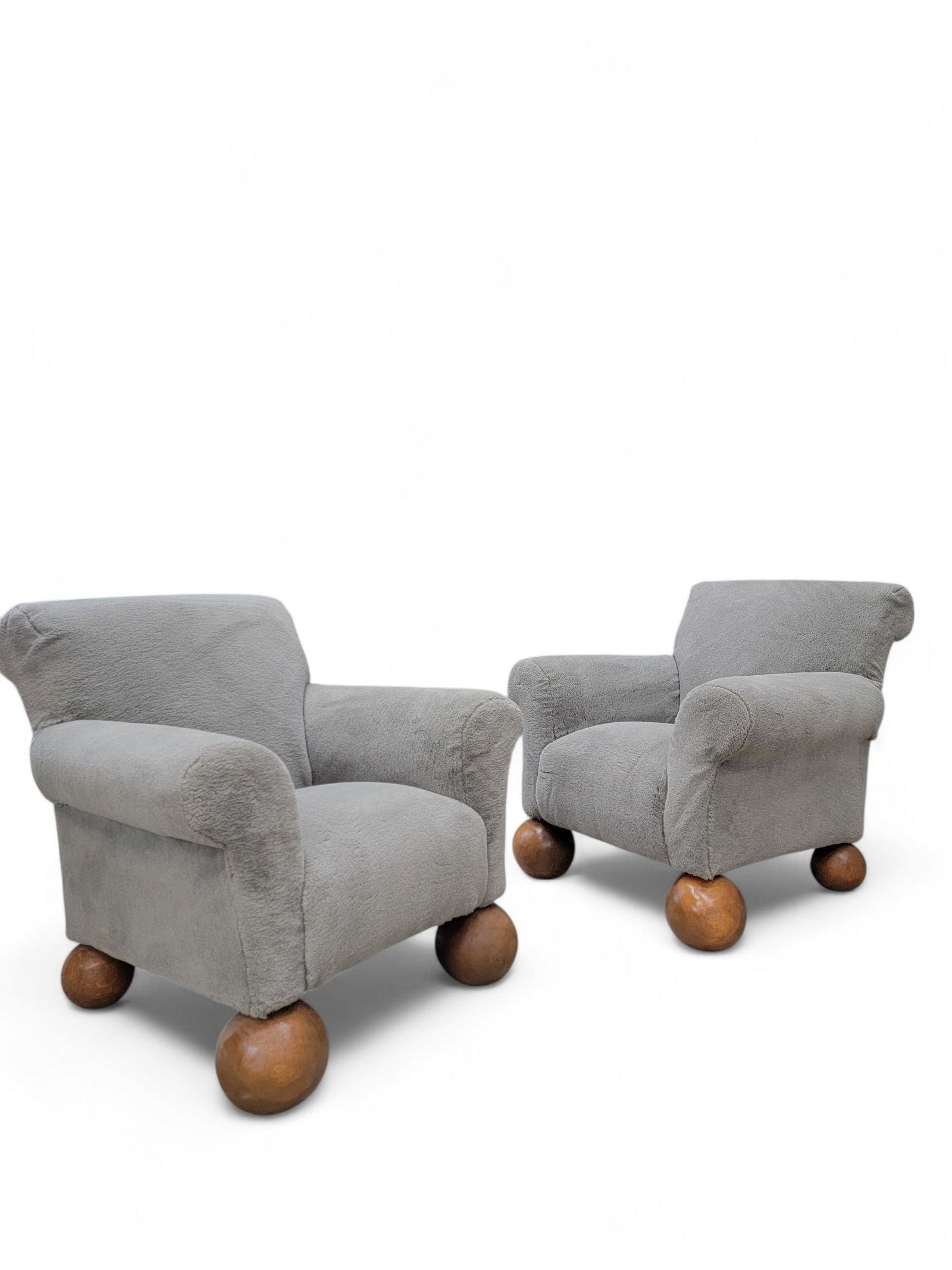 Vintage Teddy Bear Lounge Chairs Newly Reupholstered - Pair - 5