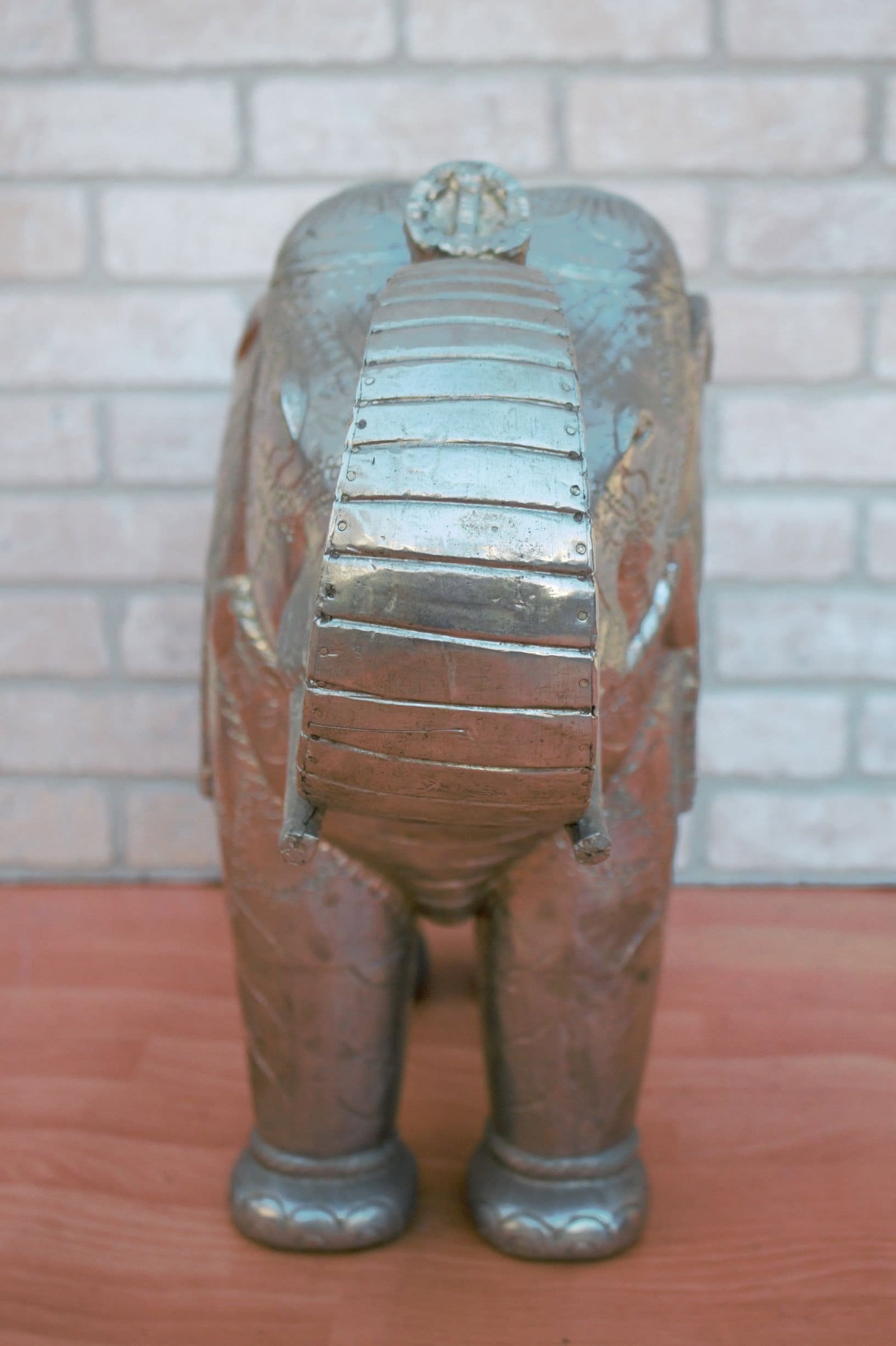 Vintage Moroccan Hammered Elephant Statue - 4