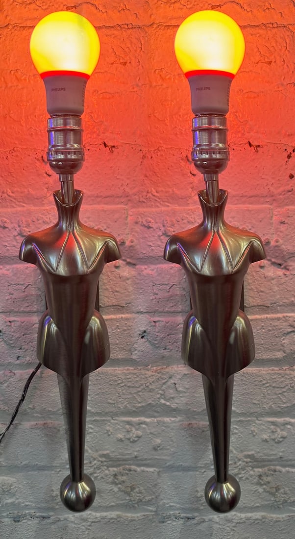 Vintage Mid Century Metal Gentleman's Clothier Mannequin Torso Wall Sconced - Pair: Vintage Mid Century Metal Gentleman's Clothier Mannequin Torso Wall Sconces - Pair Get creative with the lighting in your home or office with these torso wall sconces. Perfect if you're looking for