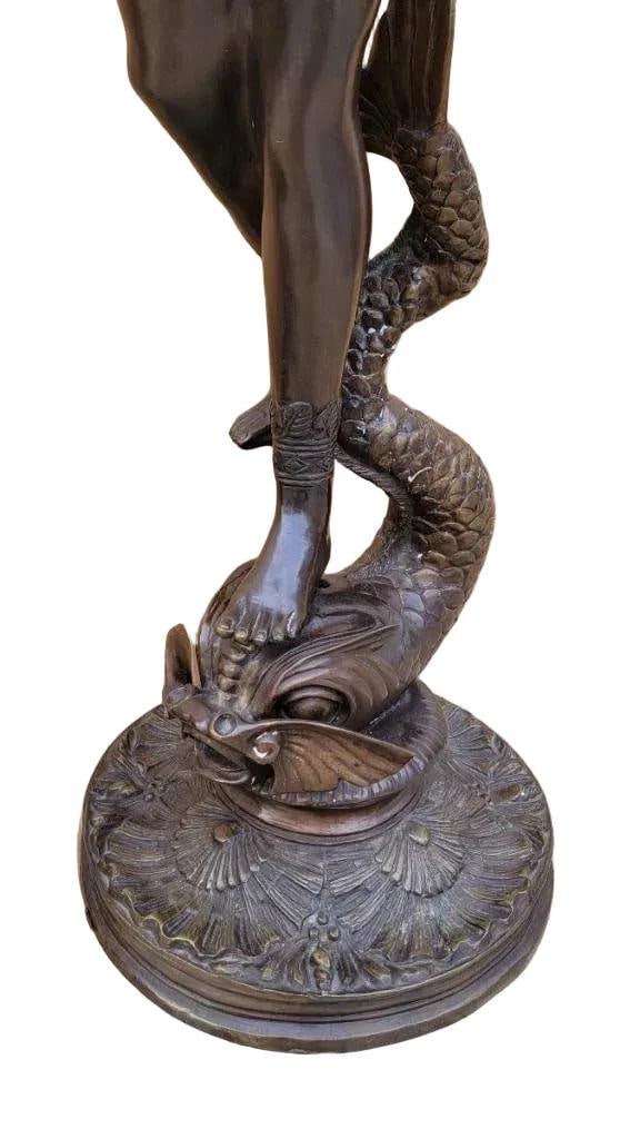 Antique Bronze Patinated Male & Female Floor Lamps - Set of 2 - 6