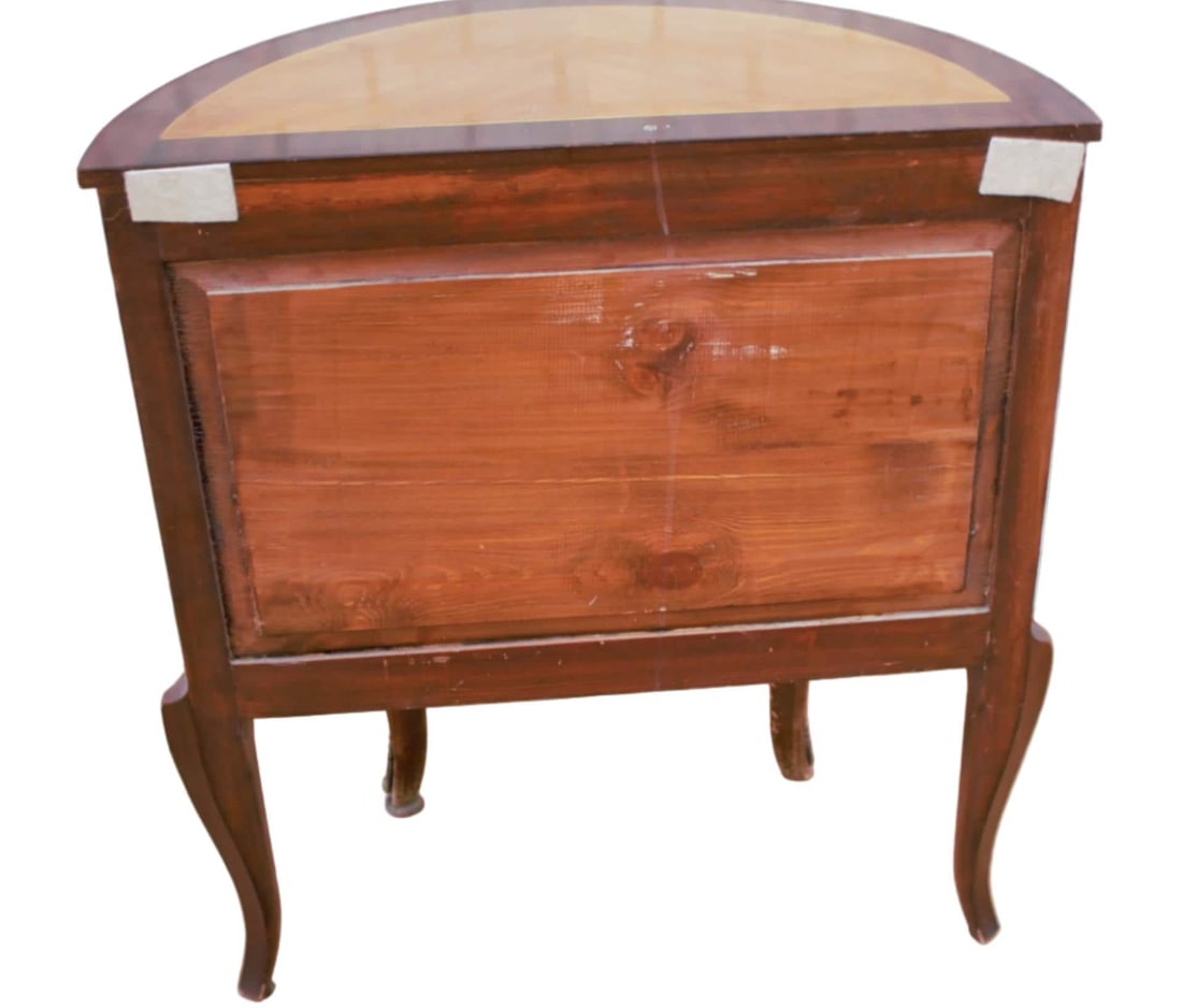 Vintage French Louis XVI Style 3-Drawer Marquetry Ormolu Cabinet - 4