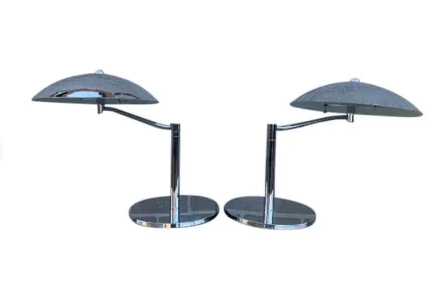 MCM Flying Saucer Table Lamps - Pair - 2