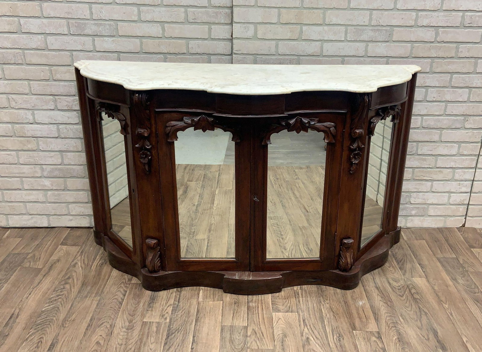 Antique American Empire Rosewood Sideboard Cabinet - 2
