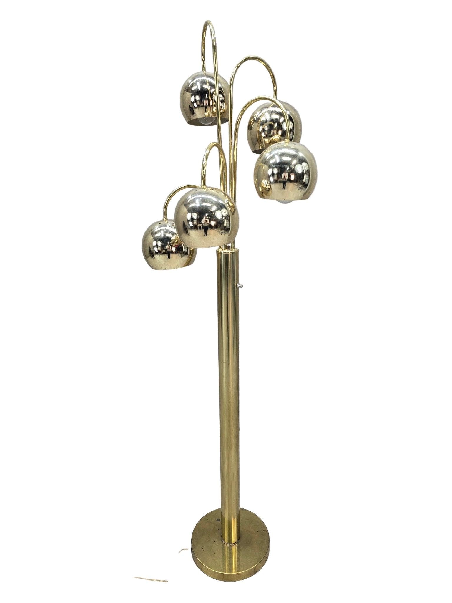 Mid Century Modern Gold 5 Light Orb Floor Lamp - 2