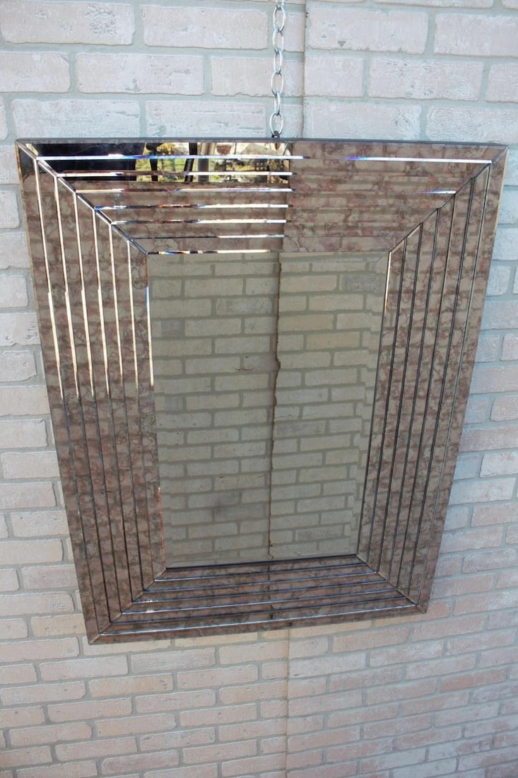 Verdome Art Mirror by Restoration Hardware: Verdome Art Mirror by Restoration Hardware This large verdrome postmodern mirror by Restoration Hardware has a beautiful mirrored frame. This place can be hung vertically or horizontally. Circa Early