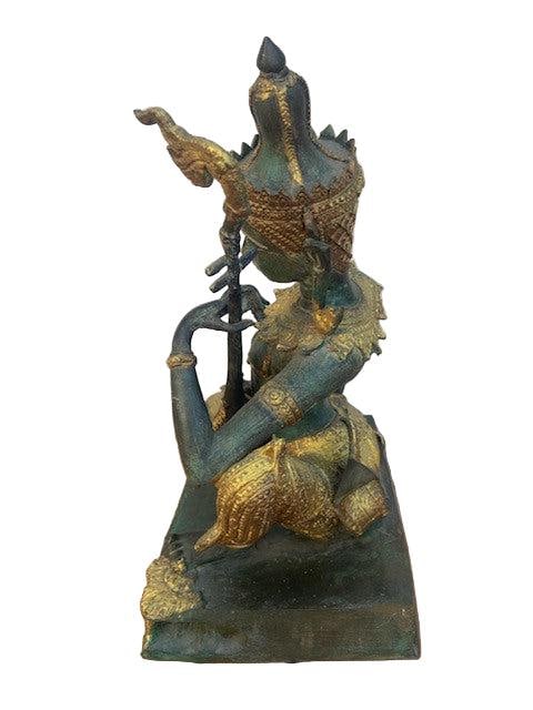Antique Thai Prince Musician Bronze Statue - 5