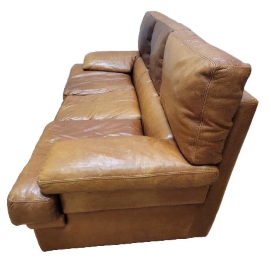 Vintage Italian Distressed Leather Sofa - 7