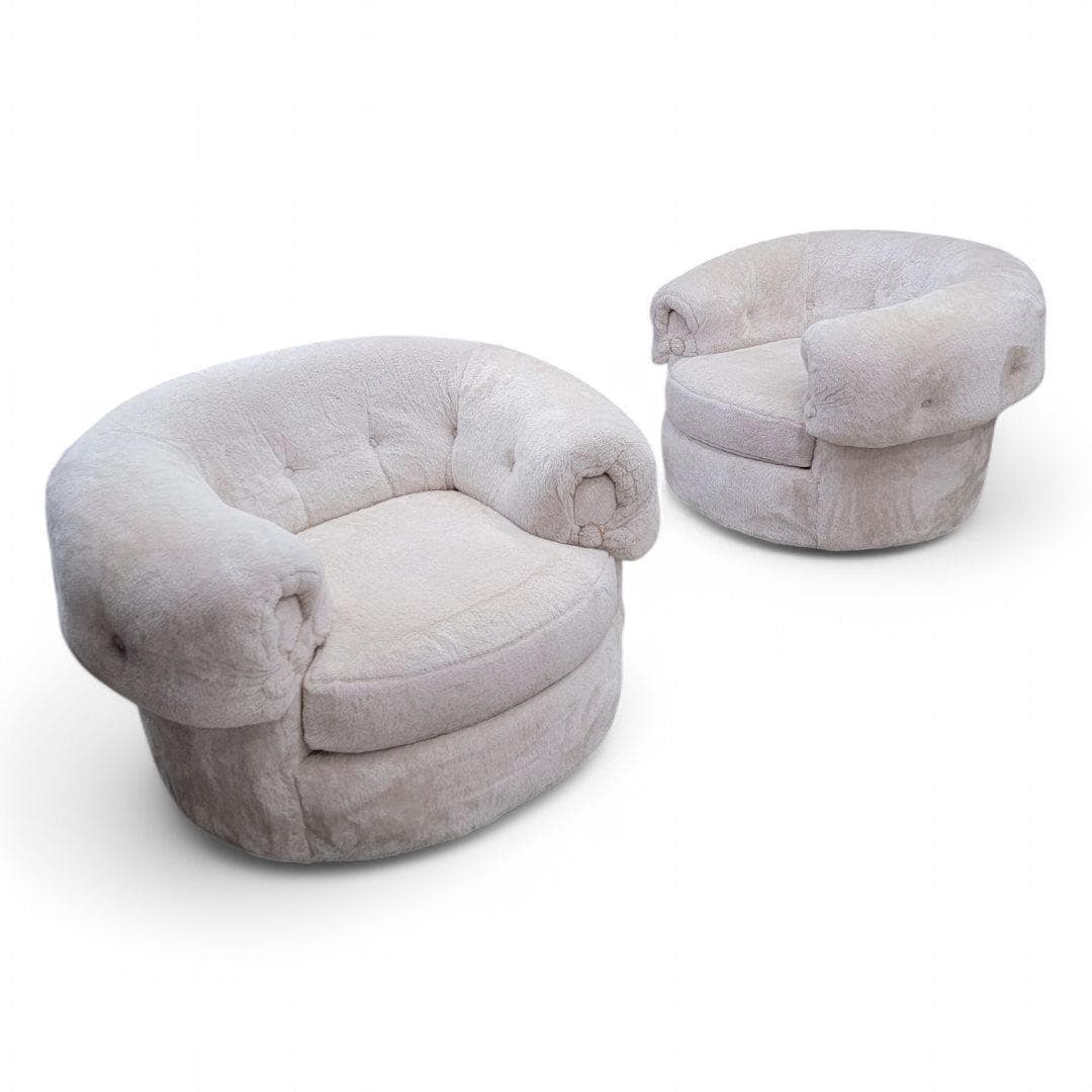 MCM Schweiger Industries Cream Teddy Bear 2 Lounge Chairs - 4