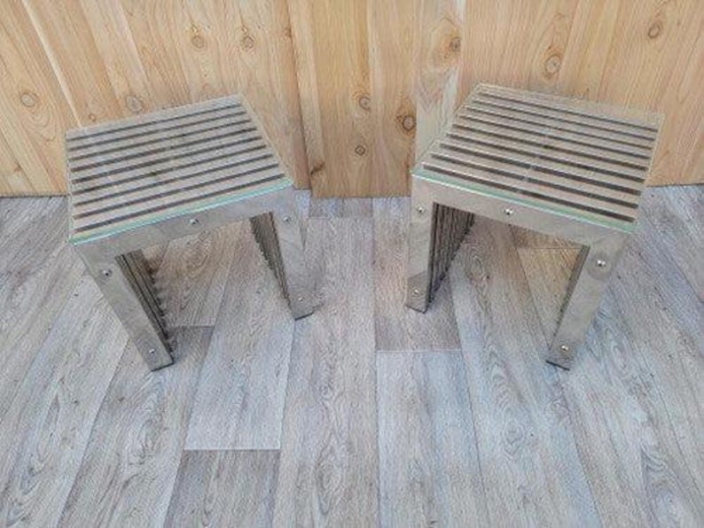 MCM Milo Baughman Style Side Tables - Pair (1 of 8)