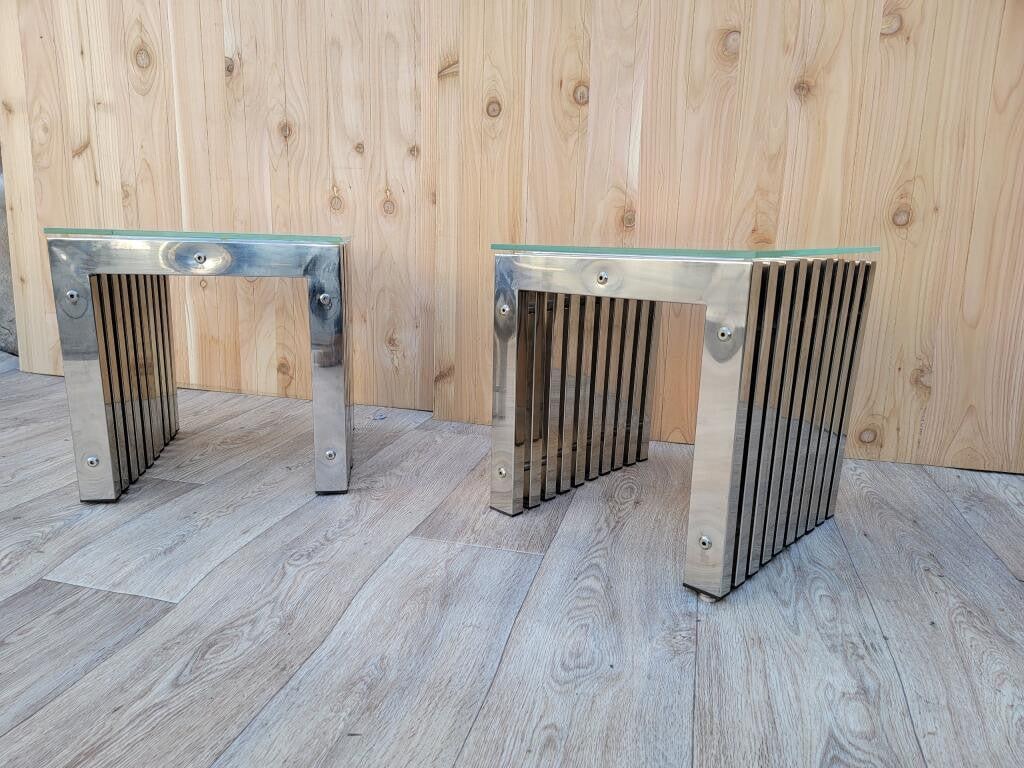 MCM Milo Baughman Style Side Tables - Pair - 6
