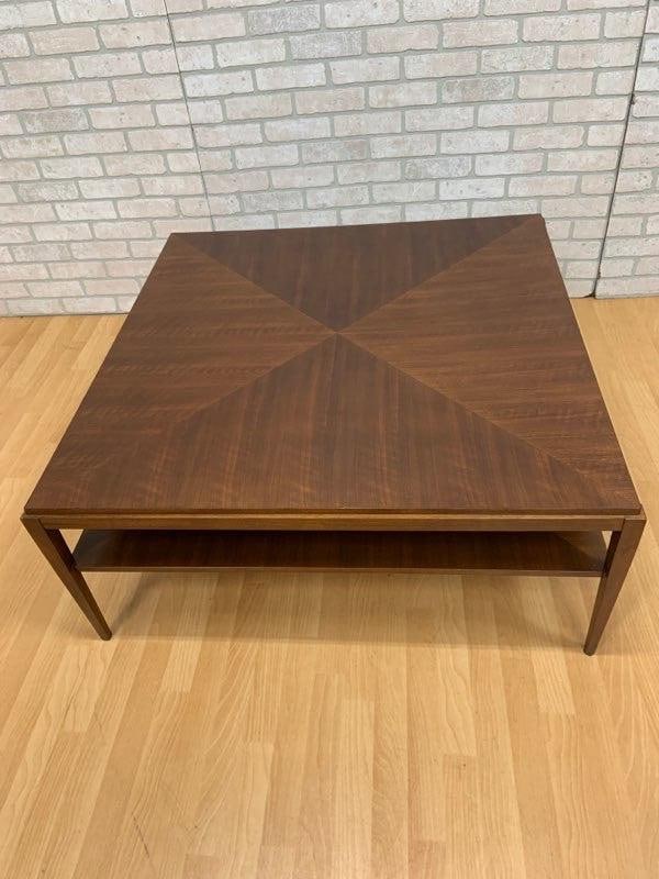 Mid Century Modern Tapered Leg 2 Tier Square Coffee Table by Baker - 3