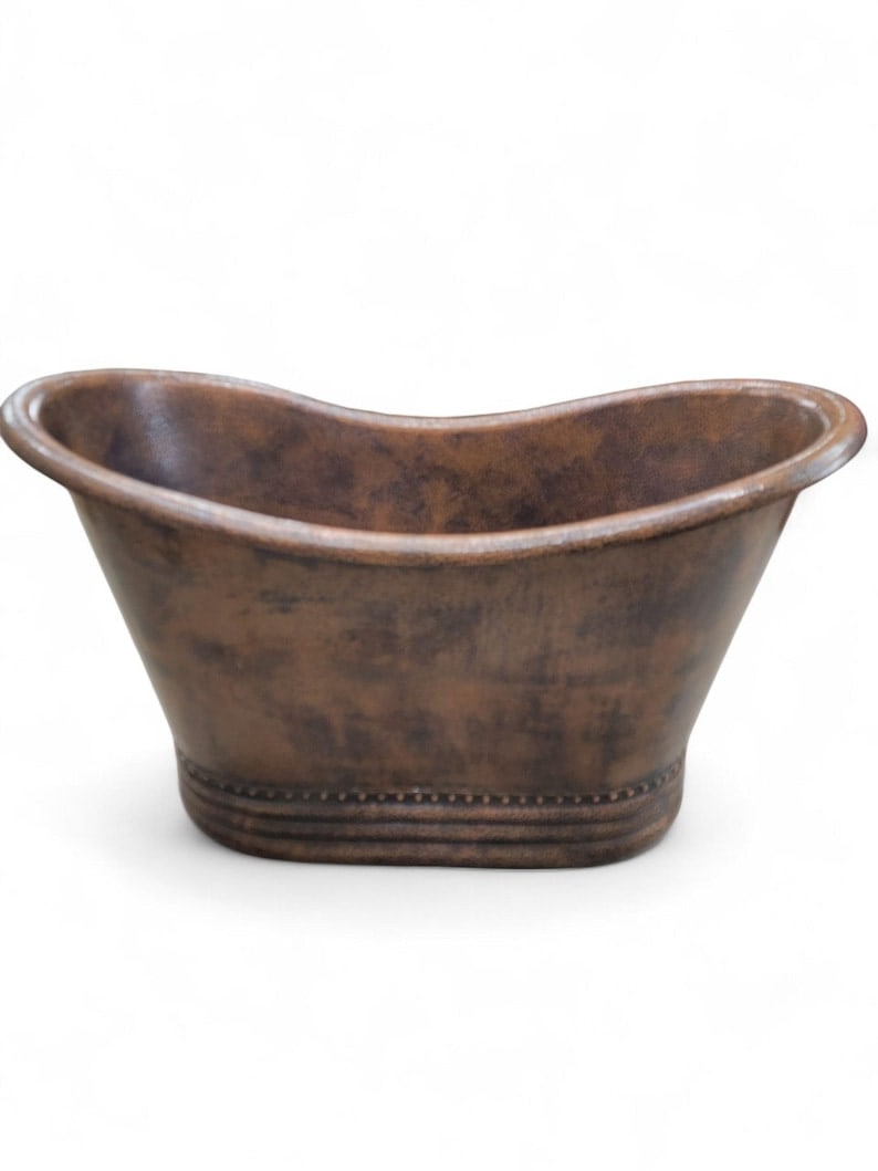 Hammered Copper Free-Standing Farmhouse Bath Soaking Tub (1 of 8)
