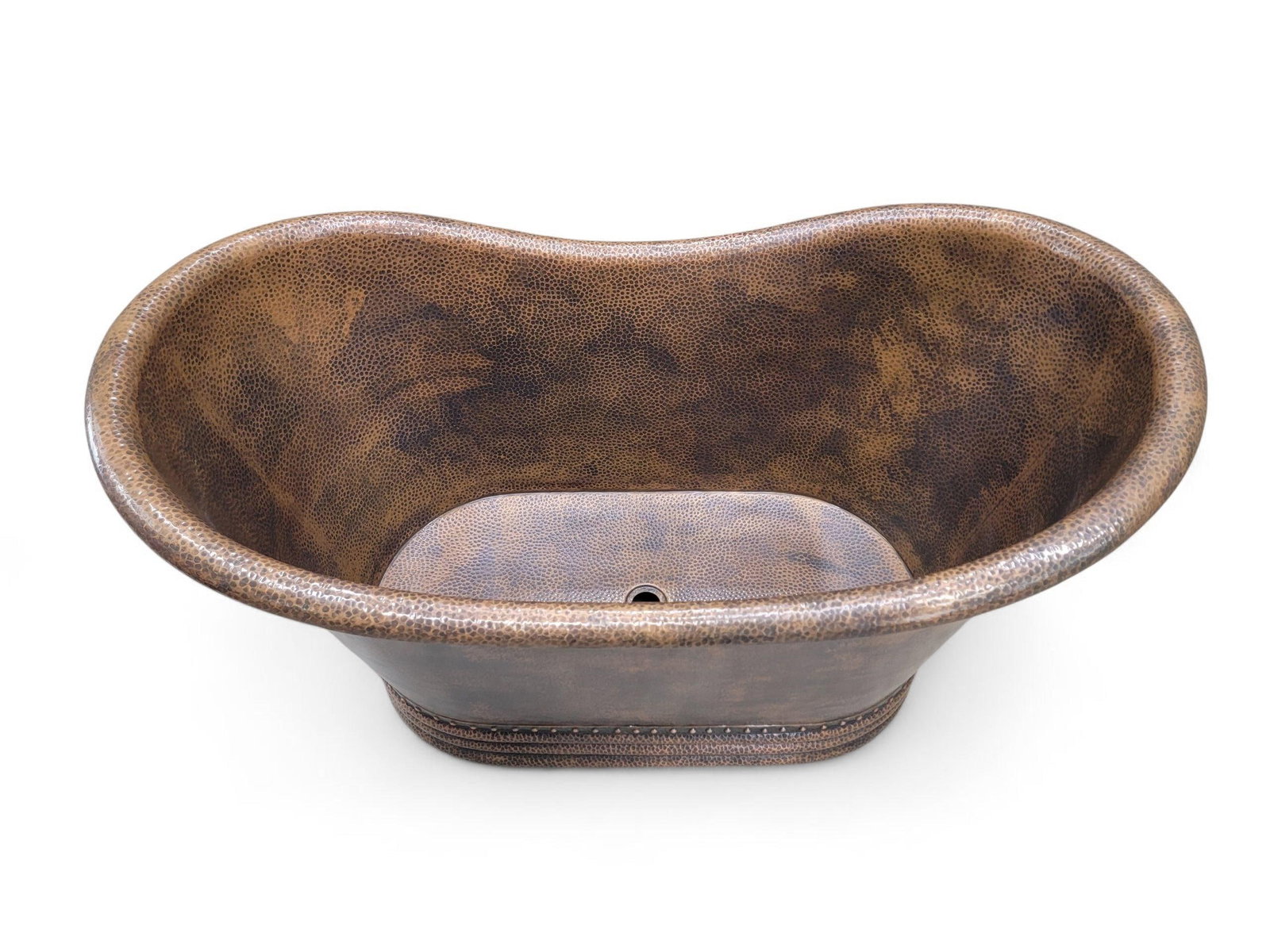 Hammered Copper Free-Standing Farmhouse Bath Soaking Tub - 3