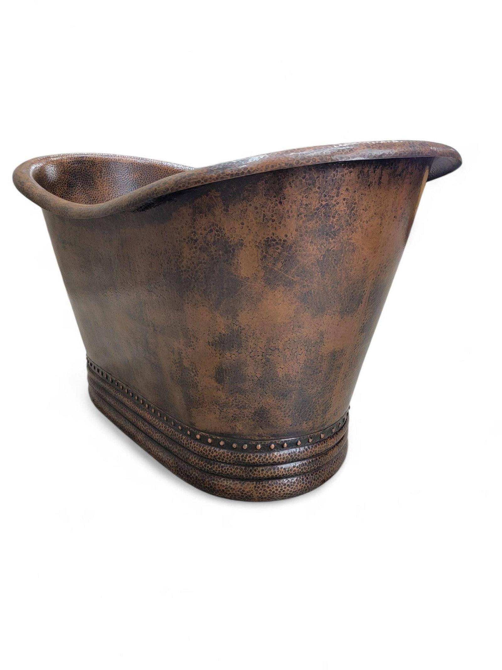 Hammered Copper Free-Standing Farmhouse Bath Soaking Tub - 5