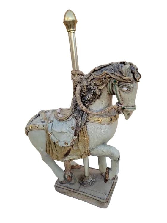 Vintage Leather Carousel Horse Signed By Teresa Corning - 3
