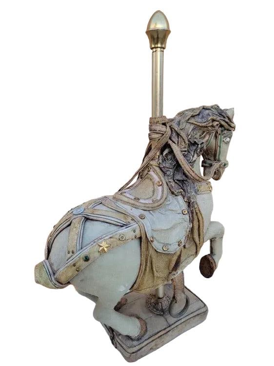 Vintage Leather Carousel Horse Signed By Teresa Corning - 5