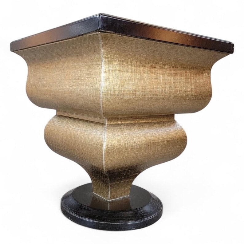 Vintage Modern Deco Style Sculptural Side Cocktail Table By Art Max: Vintage Modern Deco Style Sculptural Ebonized Wood Side Cocktail Table By Art Max Circa 20th Century Dimensions:26"H x 23.5"W x 23.5"D CONDITION: Please be aware that all items are