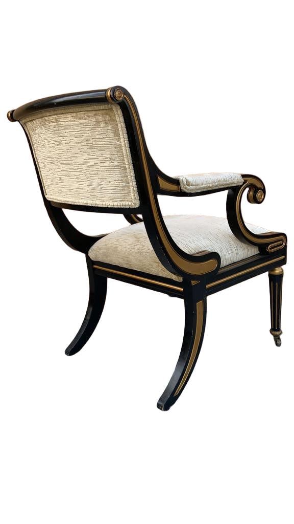 Vintage Regency Style Chairs by Baker Furniture Newly Reupholstered - Pair - 6