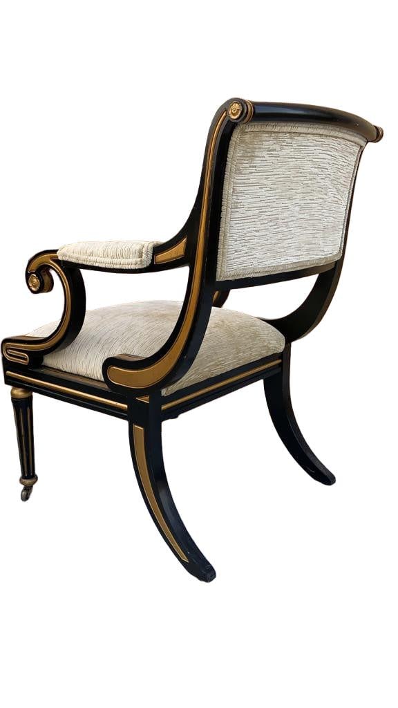 Vintage Regency Style Chairs by Baker Furniture Newly Reupholstered - Pair - 7