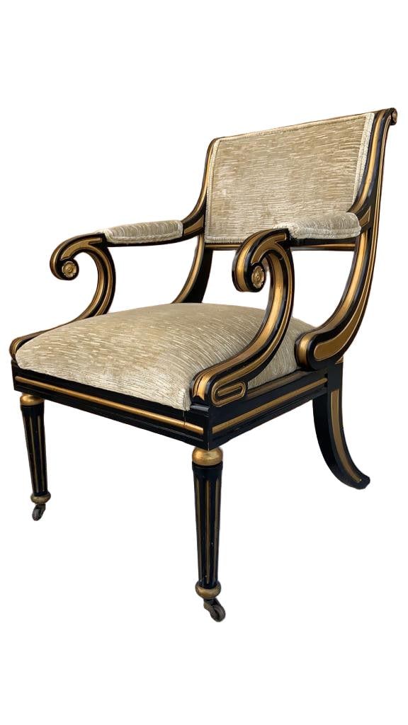 Vintage Regency Style Chairs by Baker Furniture Newly Reupholstered - Pair - 8
