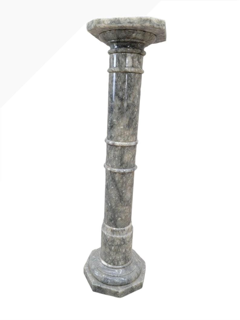 Antique Neoclassical Style Marble Pedestal Stand (1 of 6)