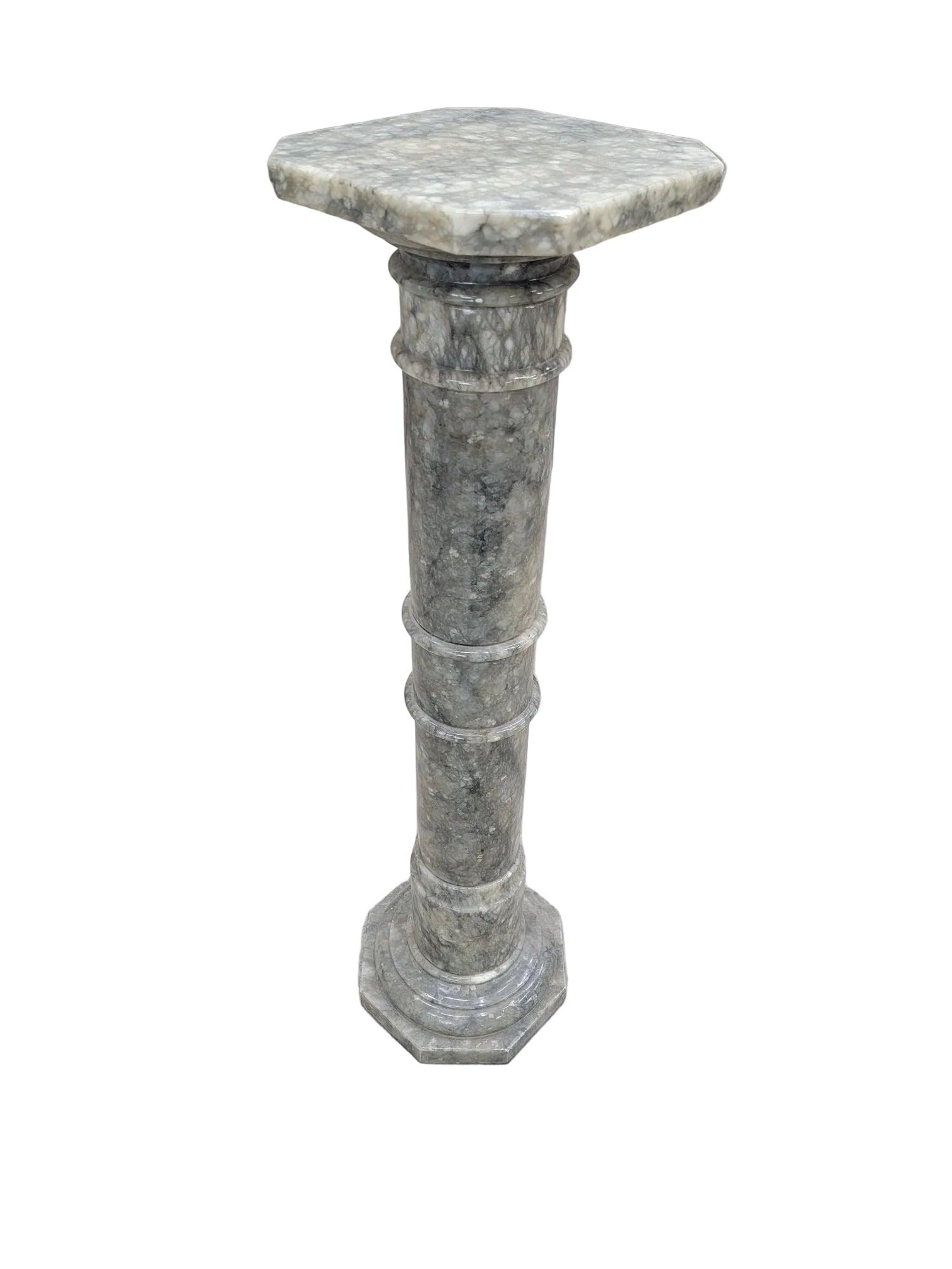 Antique Neoclassical Style Marble Pedestal Stand - 4