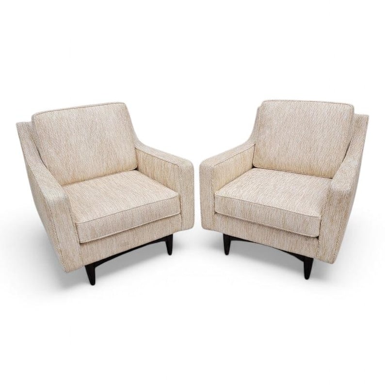 MCM Italian Gio Ponte Style Club Chairs Reupholstered - Pair (1 of 8)