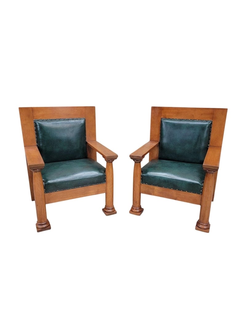 Antique Mission Arts and Crafts Style Chairs - Pair (1 of 8)