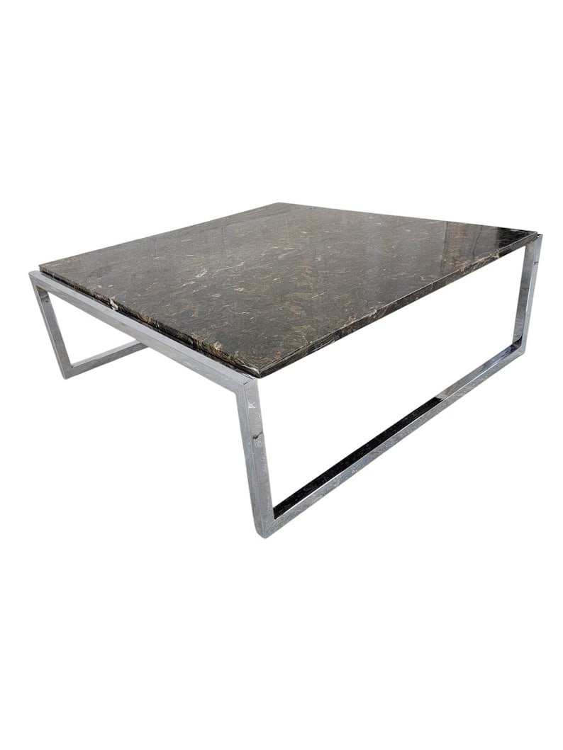 MCM Italian Granite Chrome Coffee Table (1 of 8)