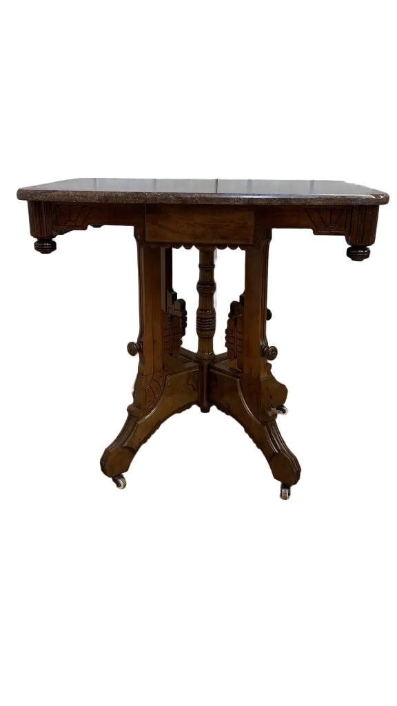 Antique Victorian Eastlake Style Carved Accent Table - 6