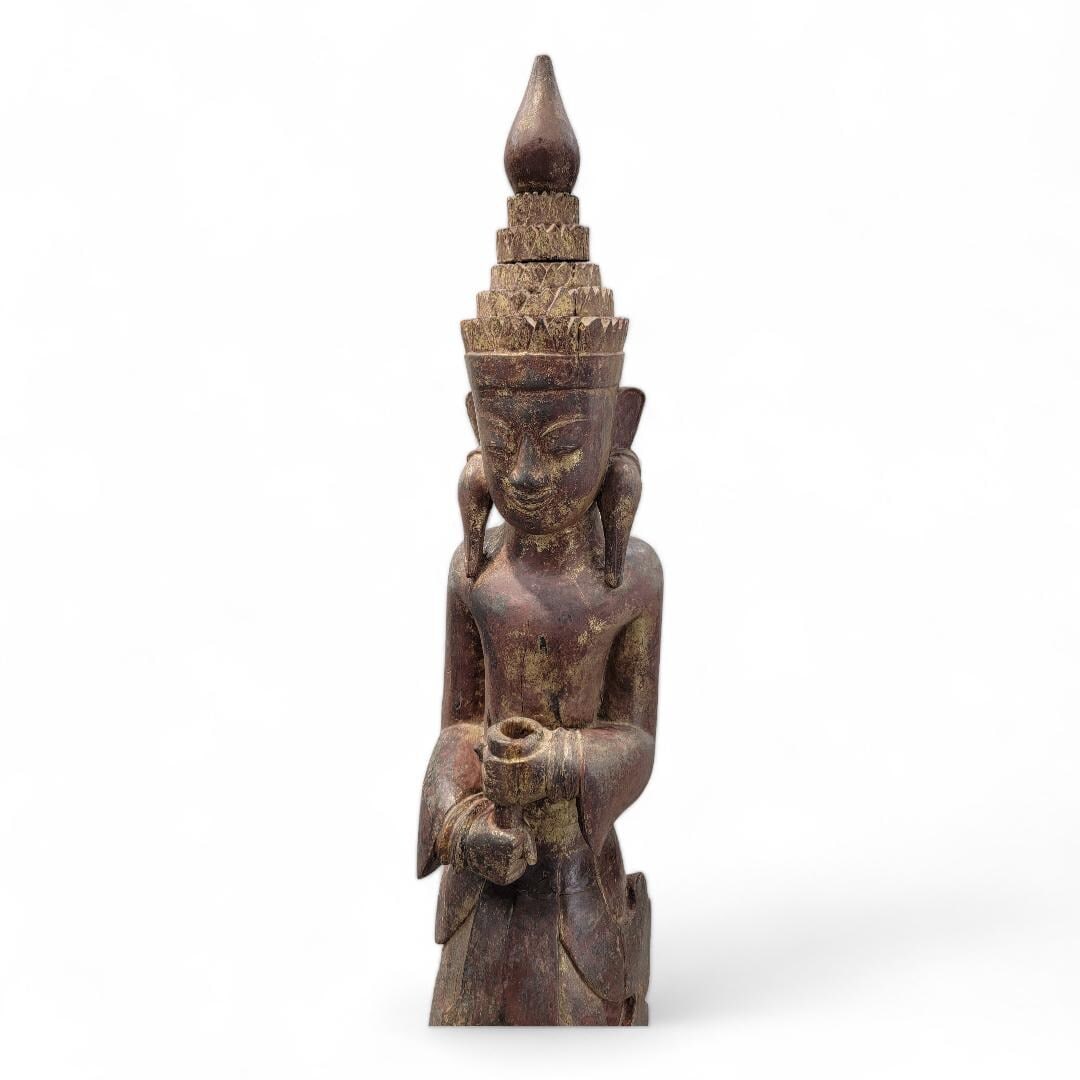 Antique Burmese Monastic Sculptures - Set of 2 - 3