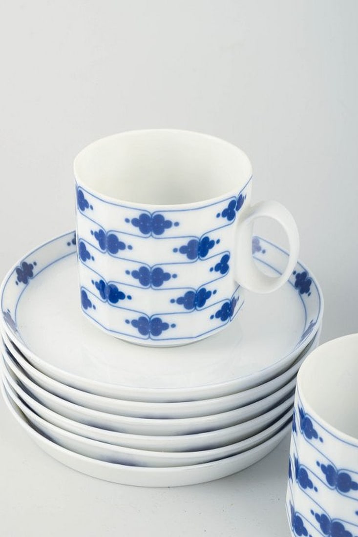 Tapio Wirkkala for Rosenthal Studio-linie, Germany. Six pairs of porcelain coffee cups with saucers - 2