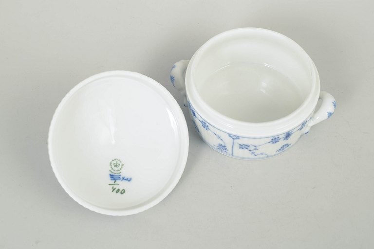 Royal Copenhagen, Denmark. Blue Fluted Plain sugar bowl in porcelain. Approx. 1970s. - 3