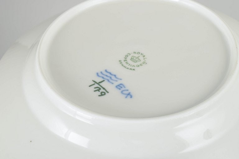 Royal Copenhagen, Denmark. Blue Fluted Plain, set of four porcelain salad plates with cobalt blue - 4