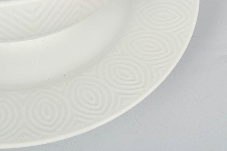 Axel Salto for Royal Copenhagen, Denmark. Porcelain sauce boat with relief decoration. Approx. - 3
