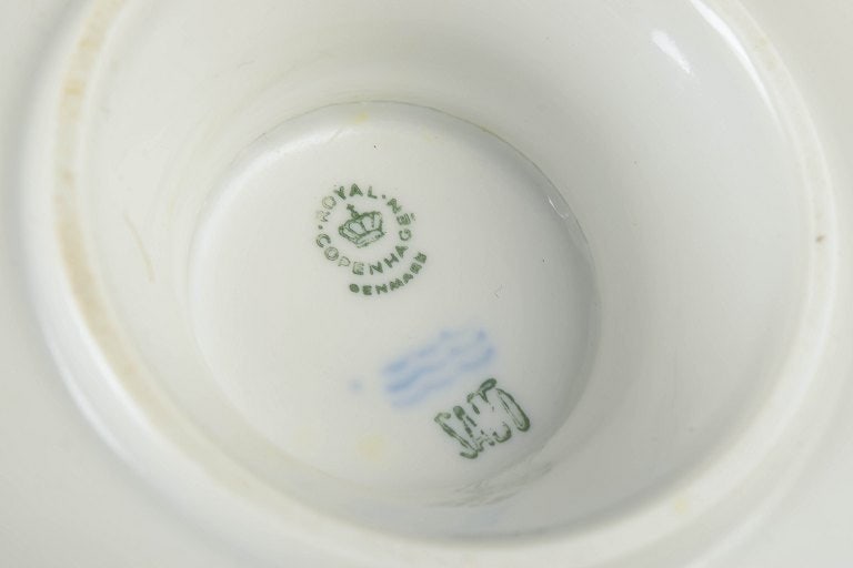 Axel Salto for Royal Copenhagen, Denmark. Porcelain sauce boat with relief decoration. Approx. - 4
