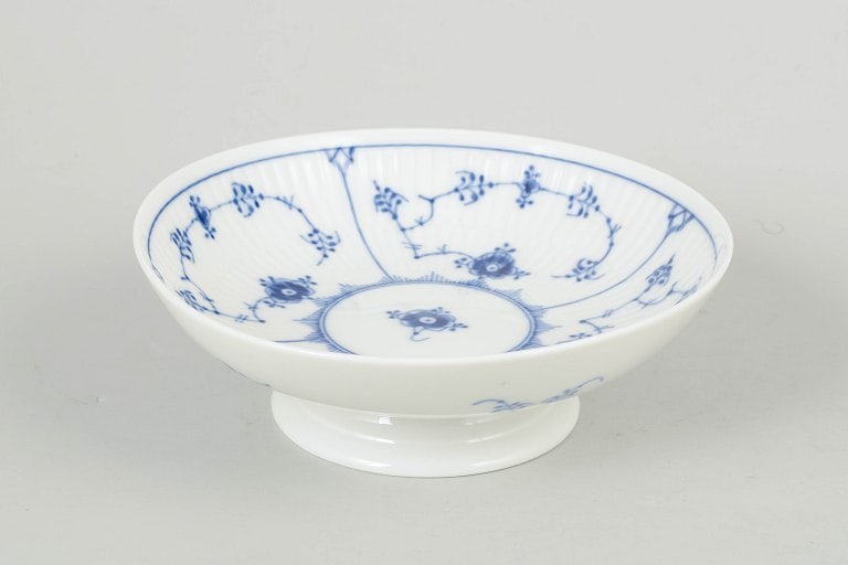 Royal Copenhagen, Denmark. Blue Fluted Plain, porcelain compote with cobalt blue pattern. Approx. (1 of 4)